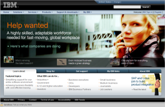 Screenshot of www.ibm.com taken 1 February 2008